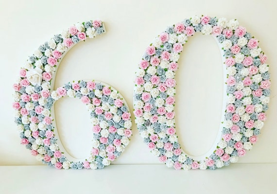 Personalised Birthday Name & Number Flowers Floral Iron On Transfer 