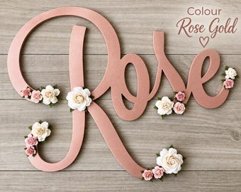 Personalised Name Sign, Kids Bedroom Decor, Custom Nursery Wall Art, Baby Gift For Mum, Rosegold Party Decorations