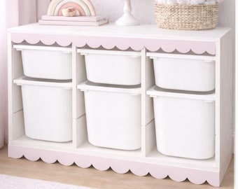 Ribete festoneado para unidad Trofast, solución de almacenamiento Trofast. Decoración festoneada para habitación de niñas. Almacenamiento para nueva habitación de bebé.
