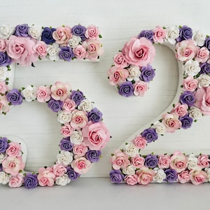 Flower numbers birthday numbers floral numbers for birthday flower decoration for birthday anniversary numbers decor milestone birthday
