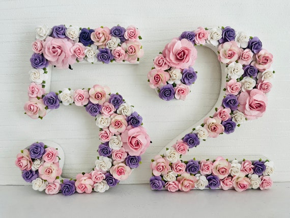 Flower numbers, birthday numbers, floral numbers for birthday