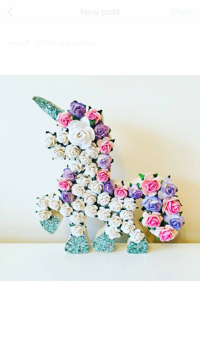 Unicorn Gift Unicorn Cake Topper Flower Unicorn Unicorn Etsy