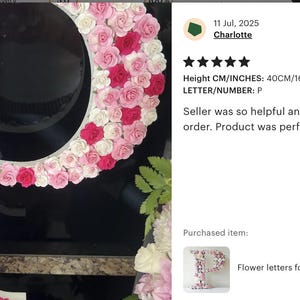 Letras de flores para quarto de bebê, Letras florais, Letras para berçário, Letras com motivos florais, Presente para recém-nascido, Decoração para quarto de bebê, Presente para recém-nascido, Nomes de flores imagem 13