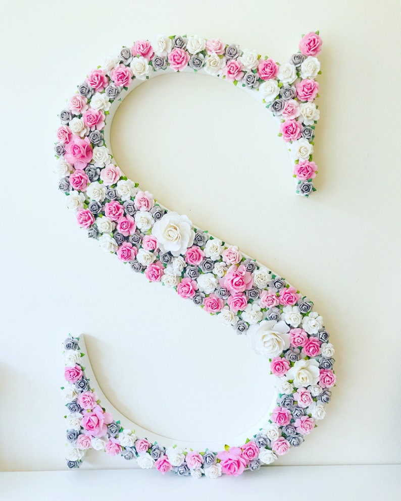 Large Wall Art Large Letters Large Flower Letters Letter Etsy
