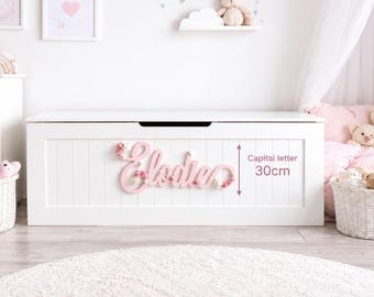 Personalised Wooden Name Sign for Nursery – Large Wall Art and New Baby Gift