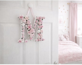 Holzbuchstaben Türschild, Blumenbuchstabe für Mädchenzimmer, Geschenk für Mädchen