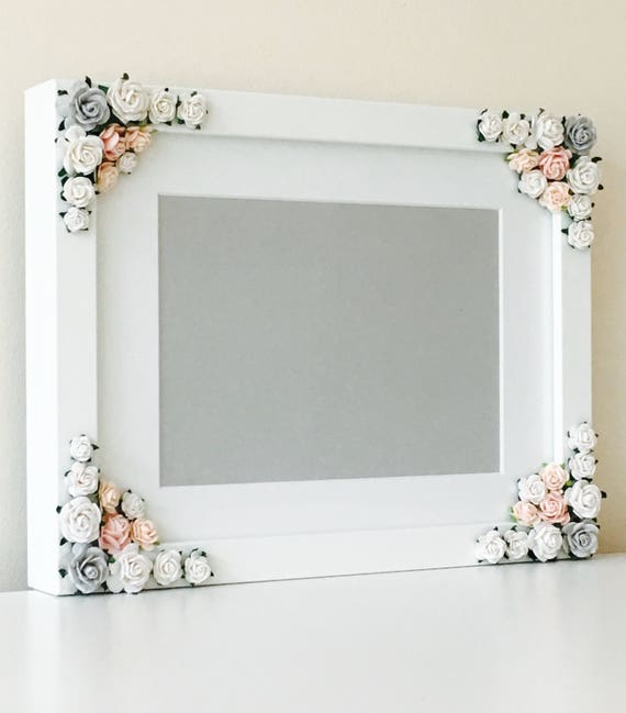 Personalised photo frame, picture frames for girls nursery decor, scan frame sign, flower wall