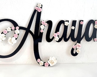 Large name sign for nursery, wooden personalised name for nursery, new baby wall name