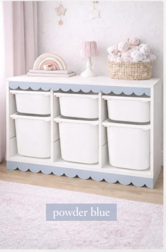 Cute TROFAST design, Wooden scallop trim for trofast unit, scallop decor for nursery, girls bedroom wooden scallop trim, scallop shelf