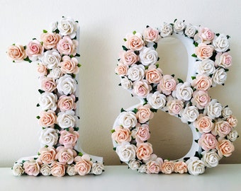 Flower numbers, birthday numbers, floral numbers for birthday, flower decoration for birthday, anniversary numbers, milestone birthday