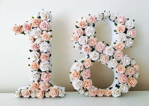 Flower numbers, birthday numbers, floral numbers for birthday