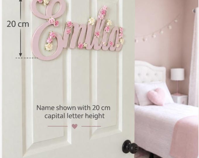 Featured listing image: Personalised Wooden Name Sign for Nursery – Large Wall Art and New Baby Gift