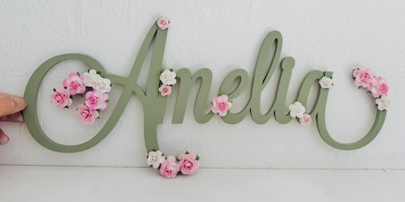 Personalised Wooden Name Sign for Nursery – Large Wall Art and New Baby Gift