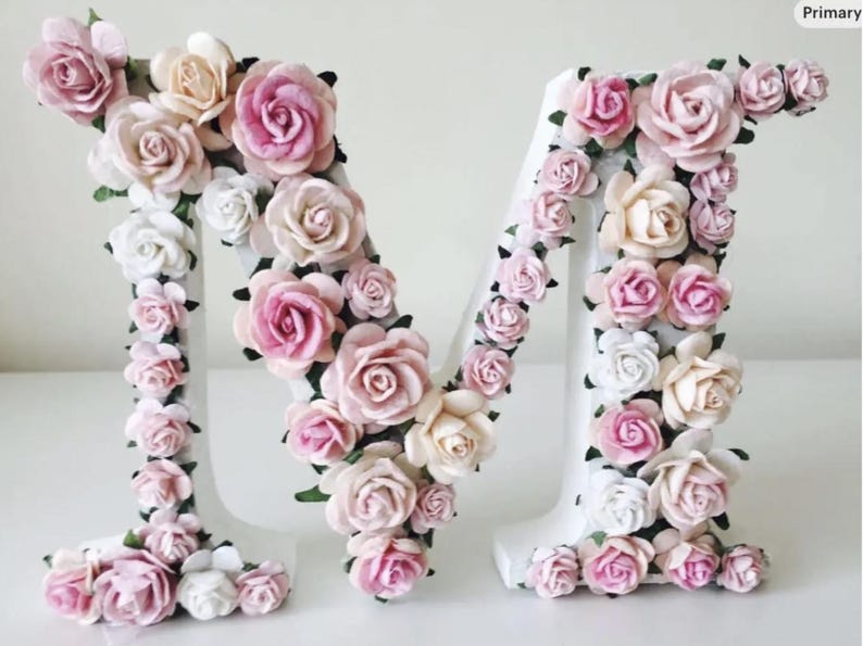 Letras de flores para quarto de bebê, Letras florais, Letras para berçário, Letras com motivos florais, Presente para recém-nascido, Decoração para quarto de bebê, Presente para recém-nascido, Nomes de flores imagem 18
