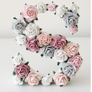 Letras de flores para quarto de bebê, Letras florais, Letras para berçário, Letras com motivos florais, Presente para recém-nascido, Decoração para quarto de bebê, Presente para recém-nascido, Nomes de flores imagem 7