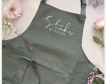 Personalised apron for her, gift for baking, Cooking Gift for at home chef, Gift for Her, Kitchen Apron, Gifts for mum, customised Birthday