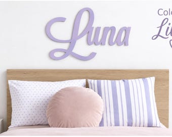 Personalised name sign for lilac nursery, purple wall art and decor, custom new baby gift, lavender baby shower gift