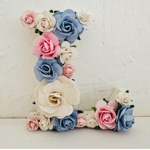 Letras de flores para quarto de bebê, Letras florais, Letras para berçário, Letras com motivos florais, Presente para recém-nascido, Decoração para quarto de bebê, Presente para recém-nascido, Nomes de flores imagem 19