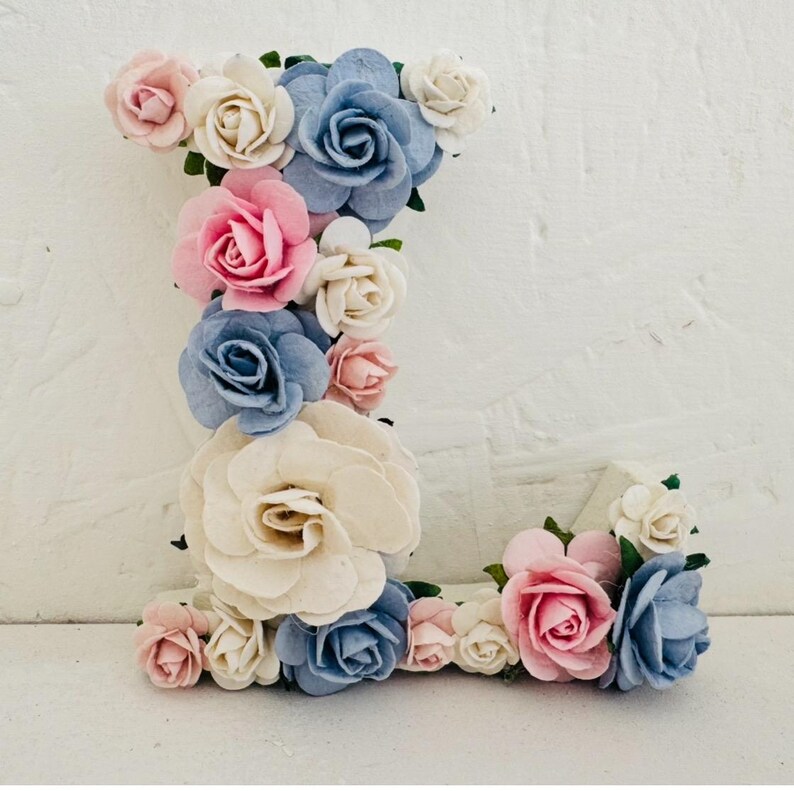 Letras de flores para quarto de bebê, Letras florais, Letras para berçário, Letras com motivos florais, Presente para recém-nascido, Decoração para quarto de bebê, Presente para recém-nascido, Nomes de flores imagem 19