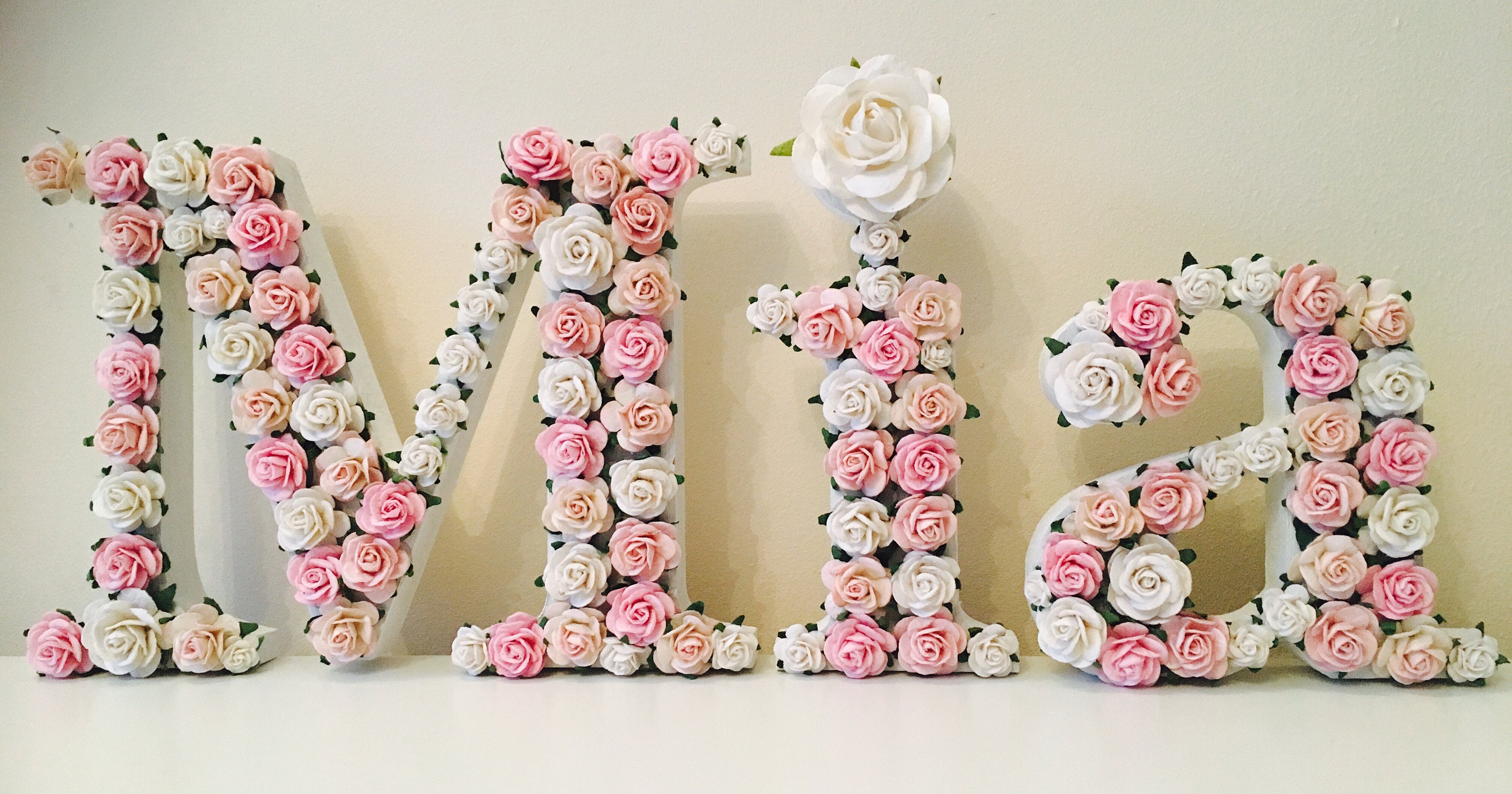 Flower letters, nursery name sign, flower wall art, flower letter name