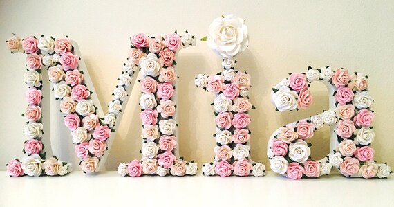 Floral Letter Nursery Name Sign: Handmade Flower Wall Decor