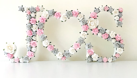 Wedding flower letters, wedding top table flowers, wedding table decor, anniversary gift, wedding gift