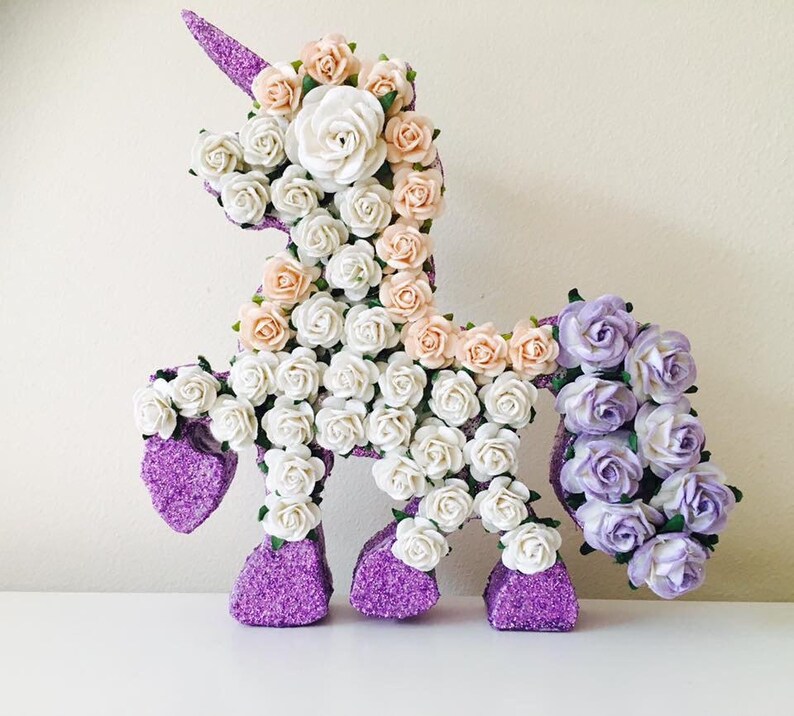 Unicorn Gift Unicorn Cake Topper Flower Unicorn Unicorn Etsy