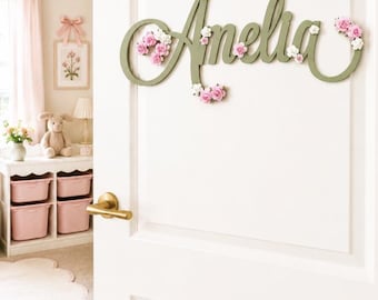 Personalised Wooden Name Sign for Nursery – Large Wall Art and New Baby Gift