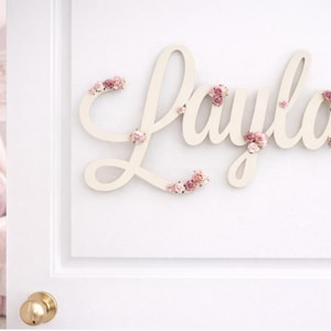Wooden door sign, personalised name sign for nursery, toy box name image 3
