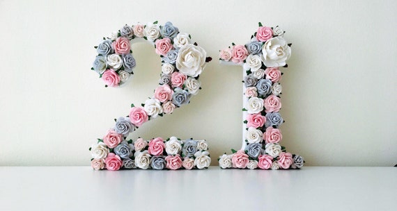 Flower birthday numbers