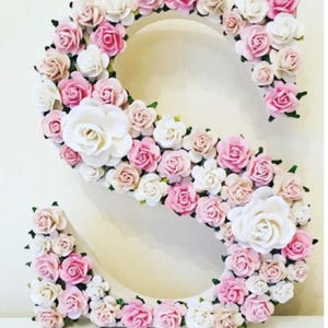 Letras de flores para quarto de bebê, Letras florais, Letras para berçário, Letras com motivos florais, Presente para recém-nascido, Decoração para quarto de bebê, Presente para recém-nascido, Nomes de flores imagem 20
