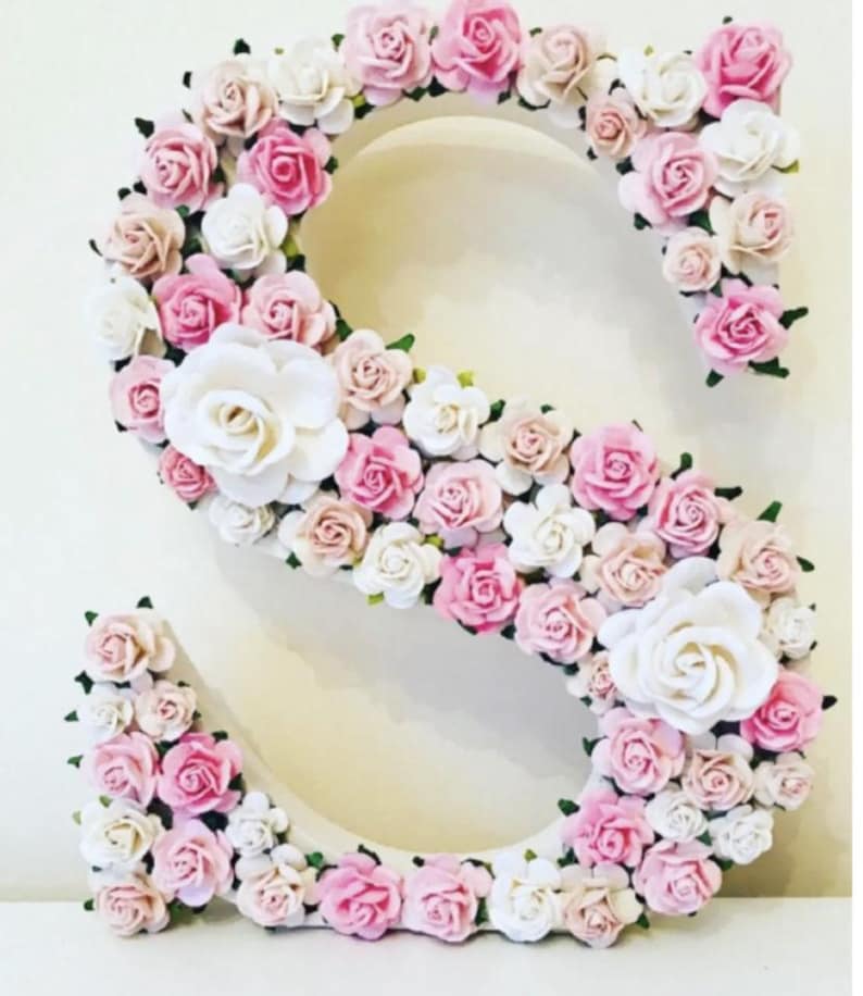 Letras de flores para quarto de bebê, Letras florais, Letras para berçário, Letras com motivos florais, Presente para recém-nascido, Decoração para quarto de bebê, Presente para recém-nascido, Nomes de flores imagem 20