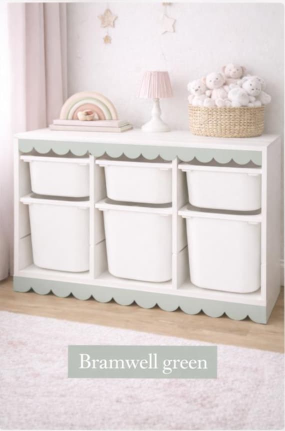 Wooden scallop trim, TROFAST scallop edging, scallop decor for nursery, girls bedroom wooden scallop trim, scallop shelf