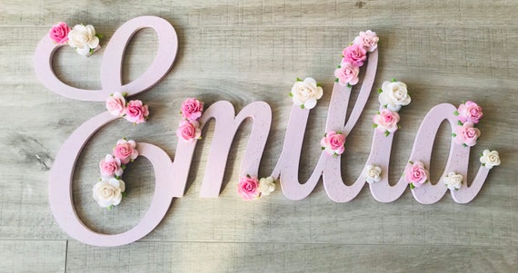 Large name sign for nursery, wooden personalised name for nursery, new baby wall name