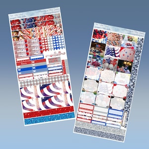 Hobonichi Weeks -Passport - Kit di adesivi per planner rosso, bianco e blu