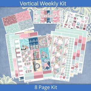 Vertical 7 x 9 -Sugar Rush Planner Sticker weekly kit 4, 6, 8 page or A La Carte