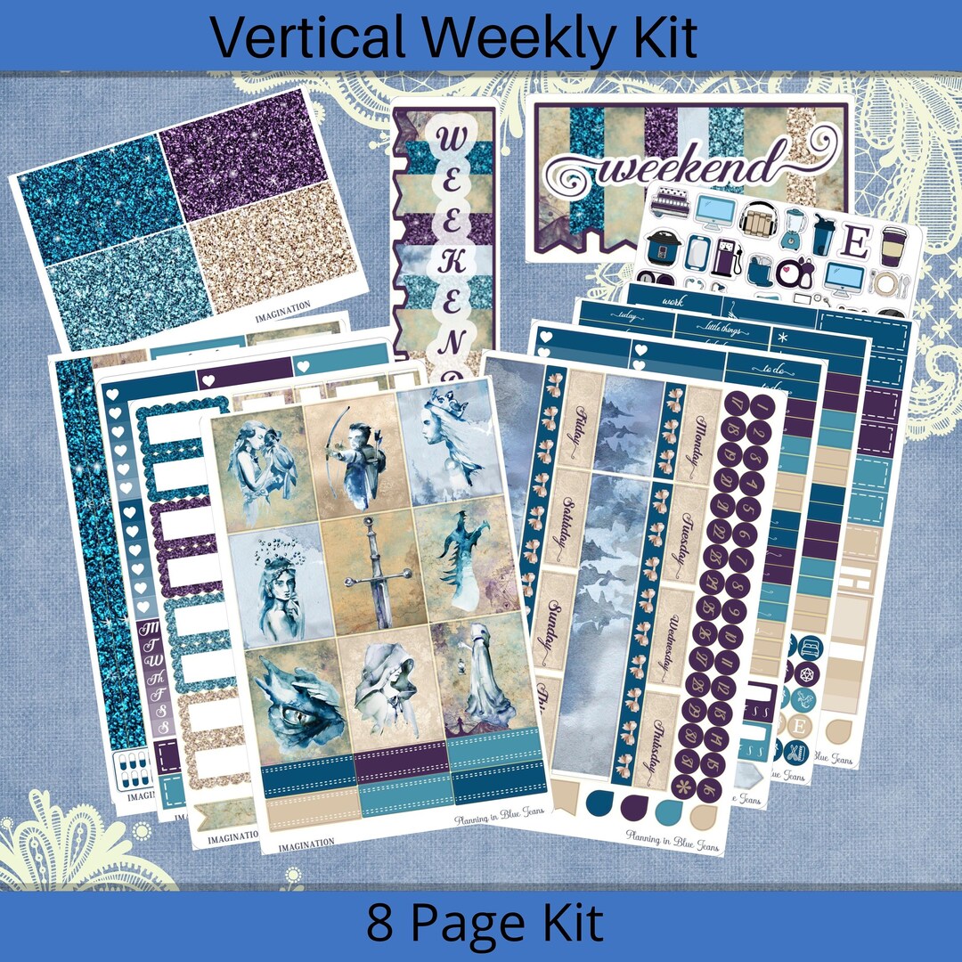Vertical 7 X 9 - Imagination Planner Sticker Weekly Kit 4, 6, 8 Page or ...