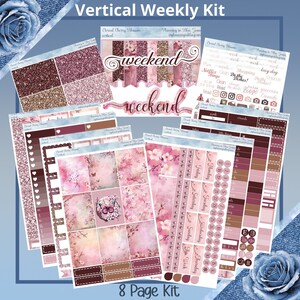 Vertical - Eternal Cherry Blossom weekly kit 4, 6, 8 pages or A La Carte planner stickers