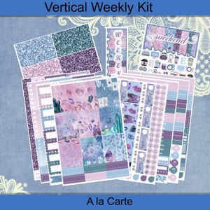Vertical 7 x 9 - Crystalline Knowledge, Crystals Planner Sticker weekly kit 4, 6, 8 page or A La Carte
