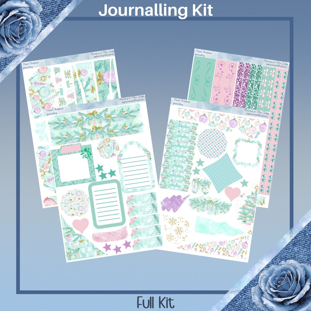 Journaling Kit - Pastel Christmas Planner Sticker Kit - Etsy