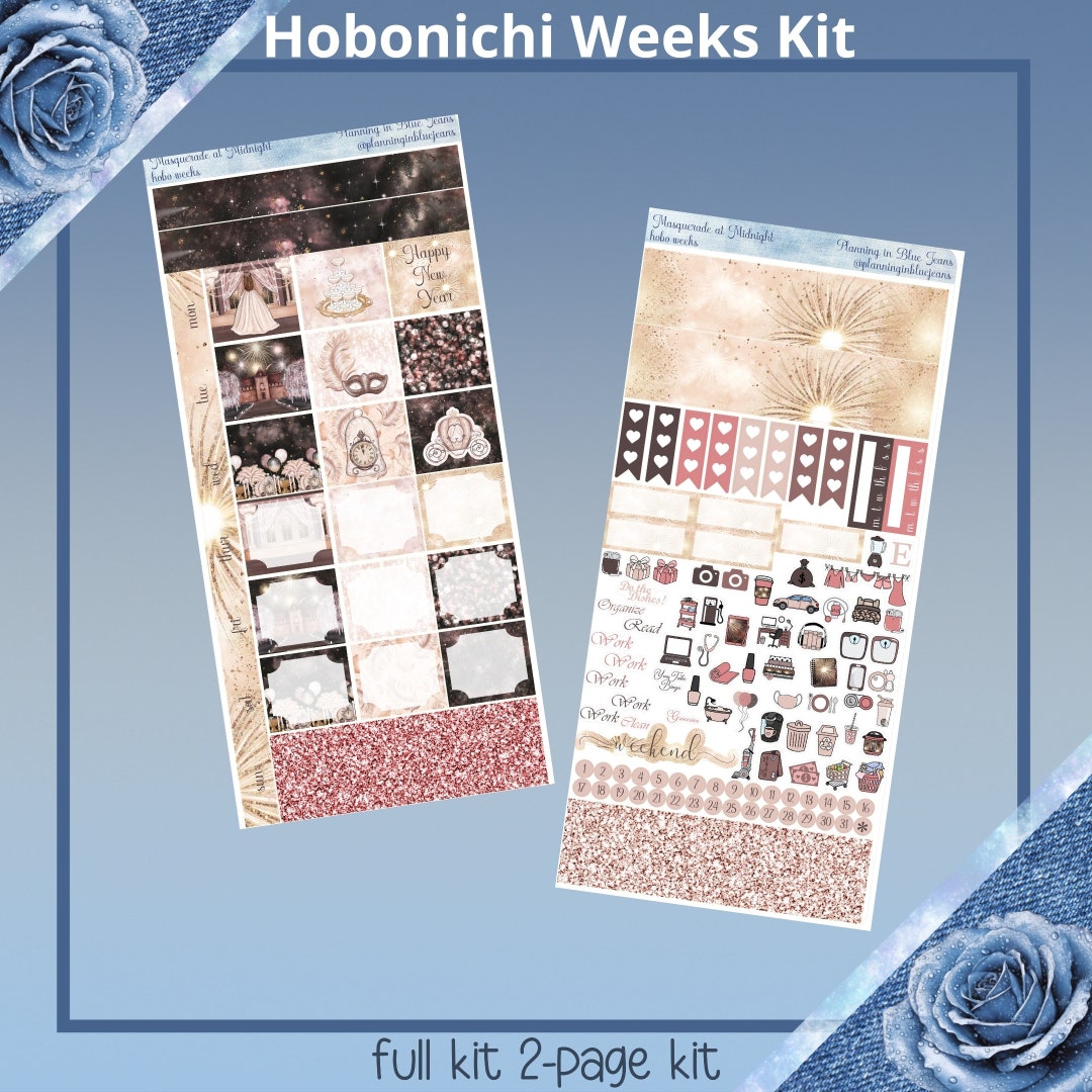 Hobonichi Weeks - Midnight Masquerade Planner Sticker Kit - Etsy