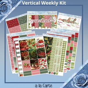 Vertical 7 x 9 - Berry Bliss sticker weekly kit 4, 6, 8 page or A La Carte