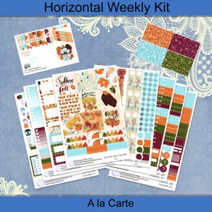 Horizontal - Leaves are Falling Planner Sticker weekly kit 4, 6, 8 page or A La Carte