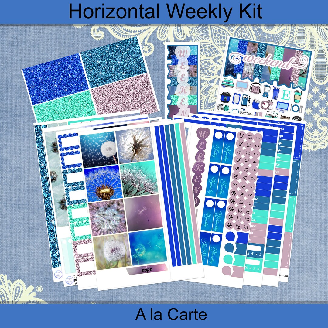 Horizontal - Make A Wish Planner Stickers Weekly Kit 4, 6, 8 Page or A ...