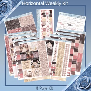 Horizontal - Midnight Masquerade sticker weekly kit 4, 6, 8 page or A La Carte