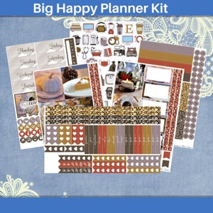 Big Happy Planner - Thanksgiving Planner sticker weekly kit 5 page or A La Carte