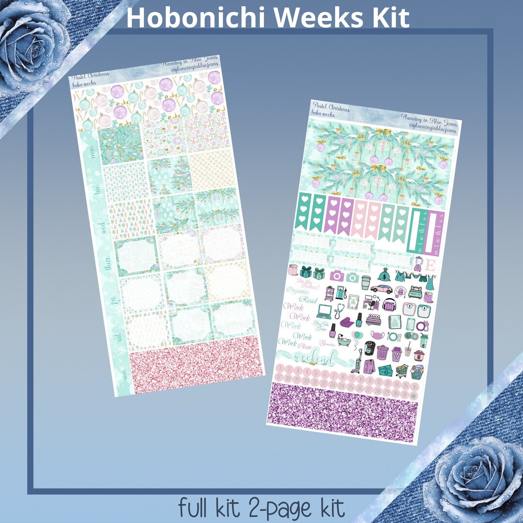 Hobonichi Weeks - Pastel Christmas Planner Sticker Kit - Etsy