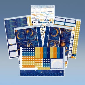 Big Happy Planner- Golden Moonlight Planner naklejki tygodniowy zestaw 5 stron lub A La Carte
