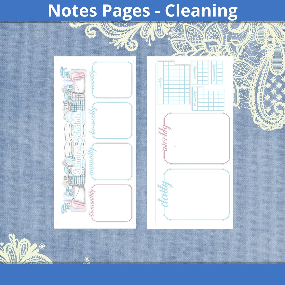 Claeners Notes Notes Page Cleaning Planner Setup Kit - Etsy