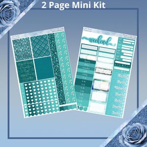 Verticale minikit - Teal Dreams planner stickerkit